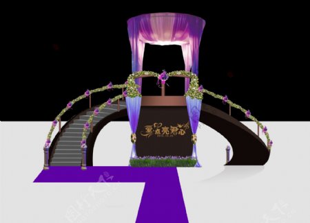 婚礼楼梯台阶布置效果图