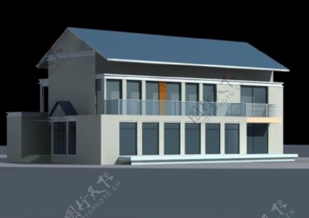 现代公司小型建筑3d效果图
