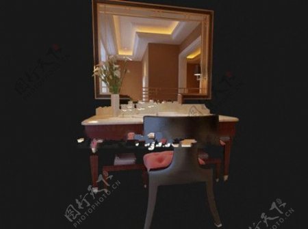 洗手间化妆桌3d模型