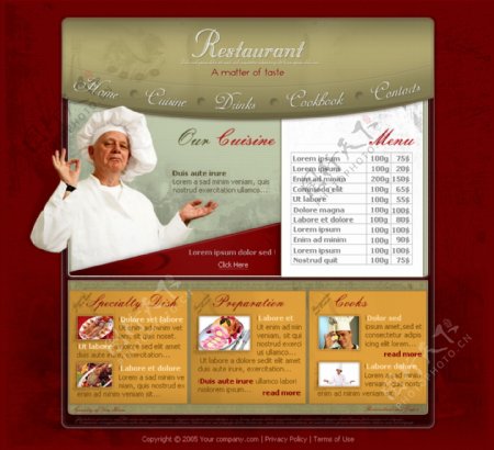 欧美餐厅饭店网站模板