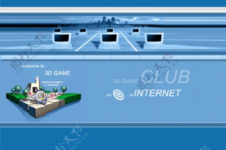 欧美3D游戏网站模板