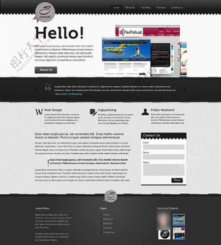 黑白配色网页界面UI设计