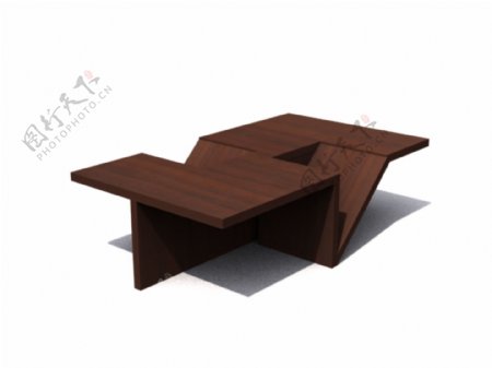 V型创意木桌家居家具装饰素材