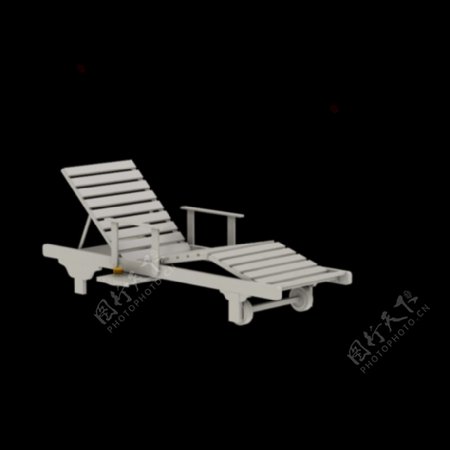 木制躺椅3d模型