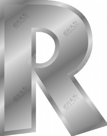 字母R剪辑艺术效果的银