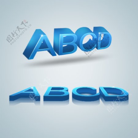 3D蓝色字母创意PSD素材