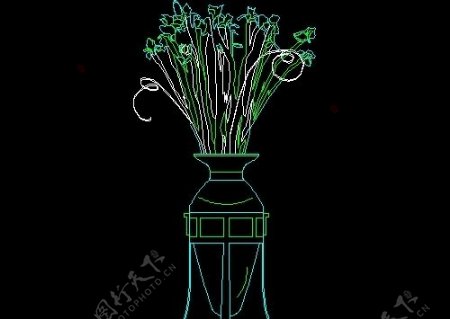 植物盆景花卉CAD饰物陈设图纸素材14