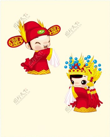 06Q版卡通中国古装新婚娃娃
