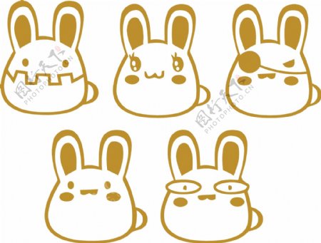 墙贴卡通兔子兔子表情图片