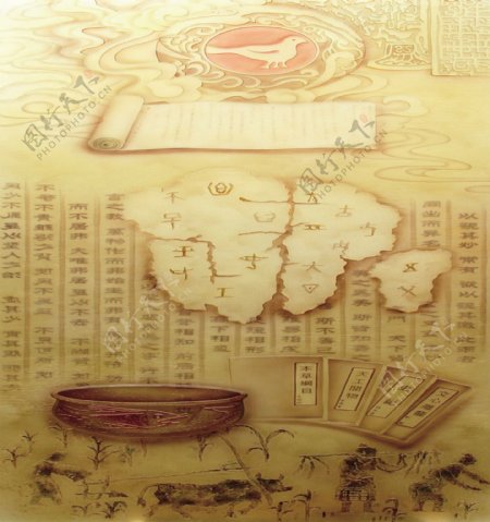 中国四大发明之造纸术室内装饰图