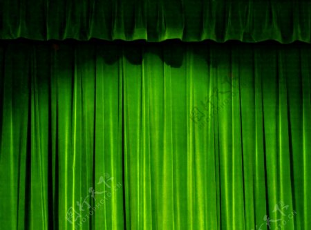 绿色的舞台幕布