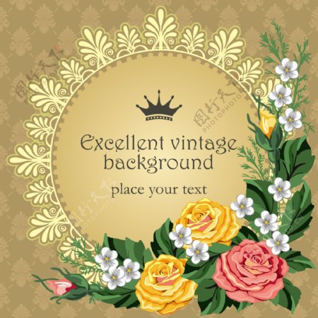 欧式花纹边框古典花纹花朵牡丹图片