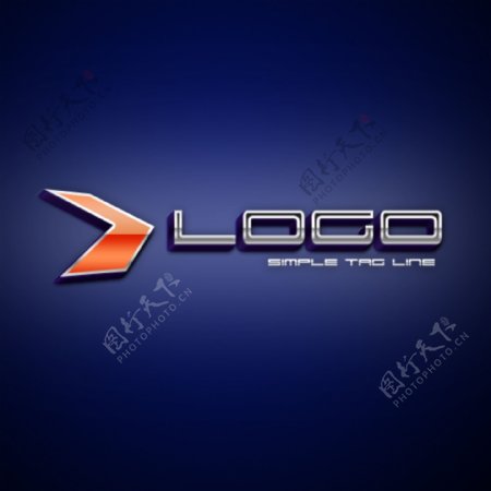 蓝黑色金属logo图片