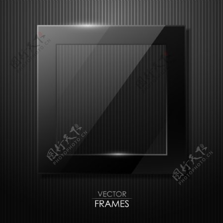 矢量黑色玻璃边框素材图片