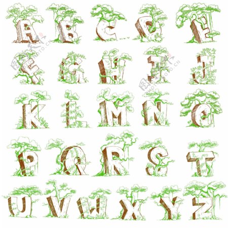 绿树英文字母拼音图片