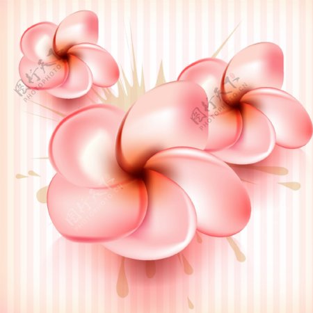 印花矢量图植物花朵色彩粉红色免费素材