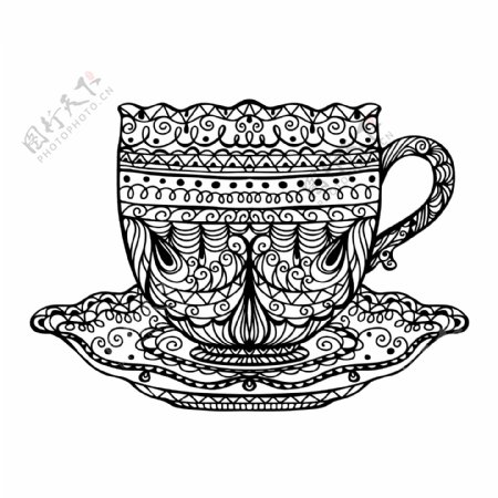 茶杯花纹图片