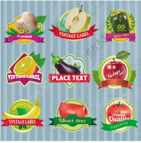 蔬菜水果标签贴纸图片