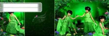 北京展会精灵天使宽幅儿童模板照片背景模板