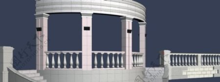 模型建筑max景观柱廊图片