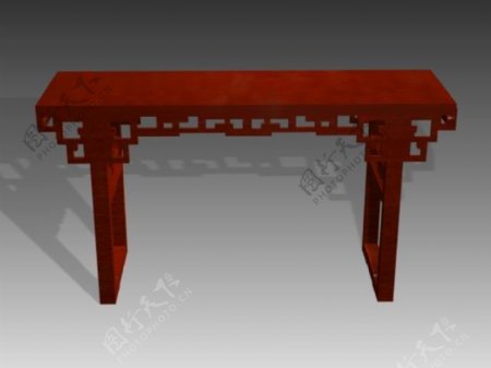 中式桌子3d模型家具效果图1