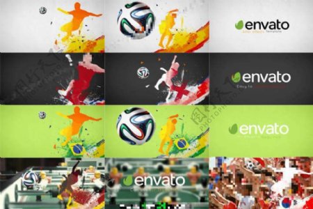 简短明快的足球世界杯转场动画设计AE模板