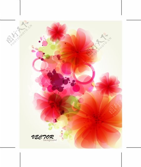 矢量色彩缤纷花朵背景素材