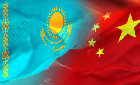 中国与哈萨克斯坦国旗图片