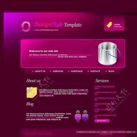 粉紫色色调商务企业网站CSS模板