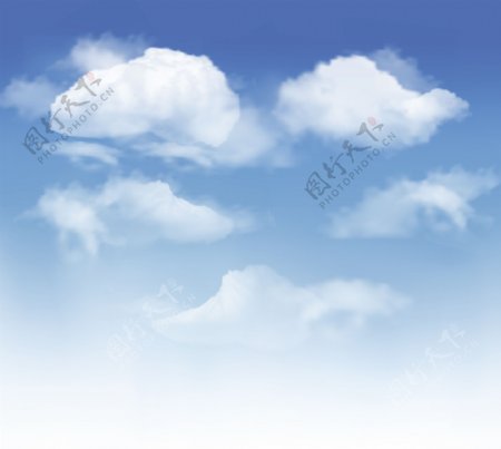 蓝天白云背景矢量素材1