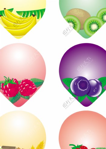 水滴形状水果图标图片
