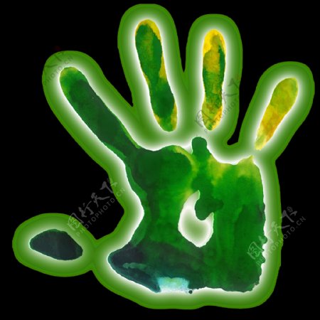 绿色手掌投影AE模板