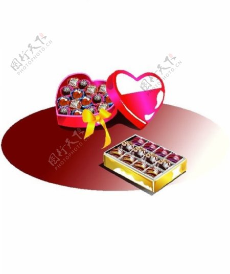 韩国情人节心盒巧克力AI矢量图