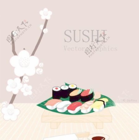 日式寿司矢量素材