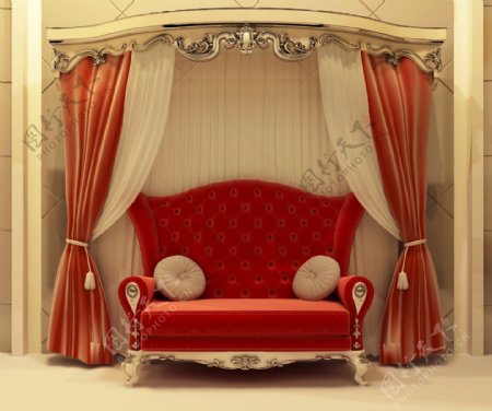 古典沙发窗帘室内设计图片