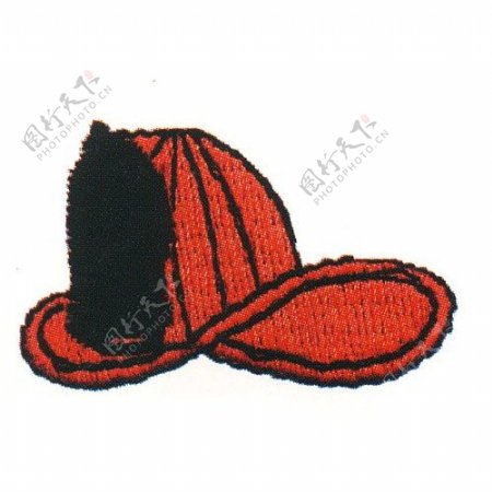 绣花帽子橙色色彩黑色免费素材