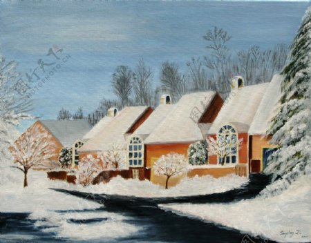 冬日的乡村图片