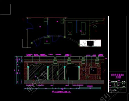 一层男宾桑拿区立面图cad图纸