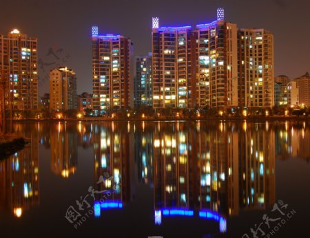佛山禅城亚艺公园美丽夜景图片