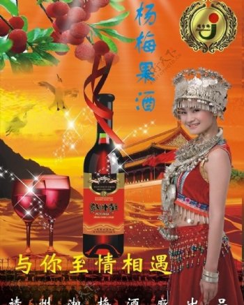 杨梅果酒图片