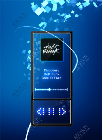 蓝色MP3店内海报