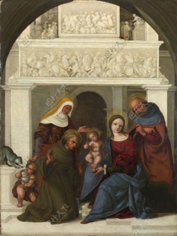 罗多维科神圣的家庭和圣弗朗西斯图片