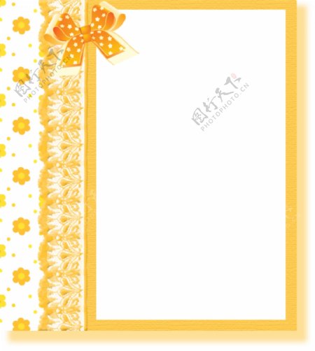 日系风格的蕾丝蝴蝶结相框图片