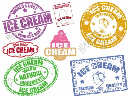冰淇淋印章标签邮戳图片