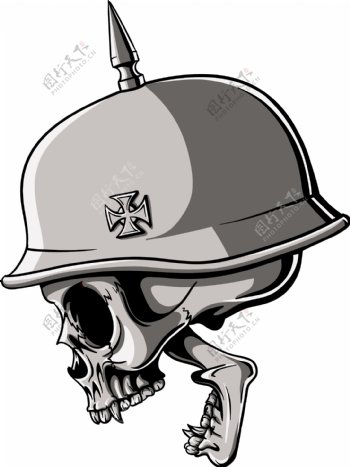 颅骨的向量元素和士兵头盔