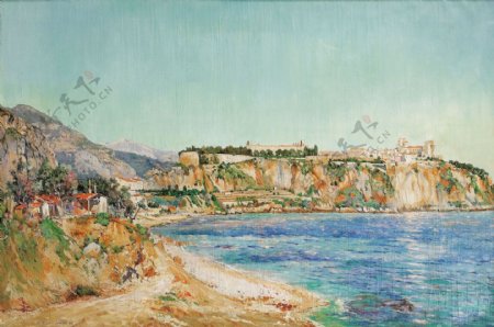 PaulPlaceCantonAViewofMonaco1895画家风景画静物油画建筑油画装饰画