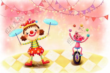节日欢乐小丑背景图片
