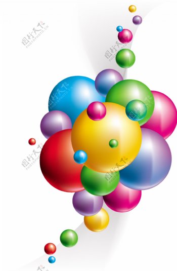 动感彩色气球泡泡图片