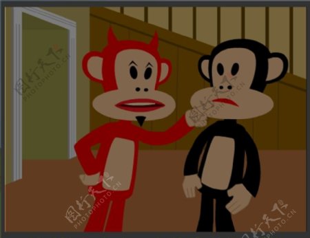 位图动物猴子红色免费素材