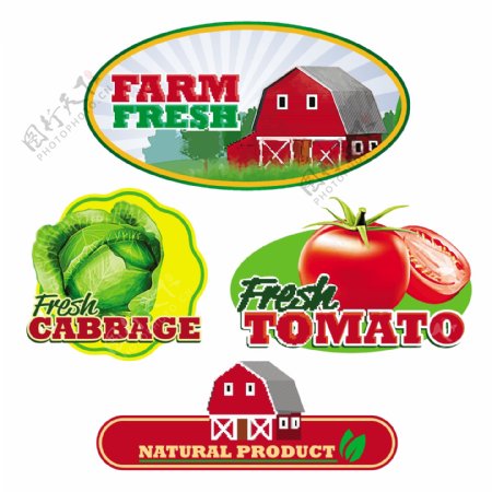 蔬菜农场标贴图片